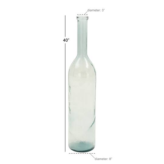 40" Blue Glass Farmhouse Vase